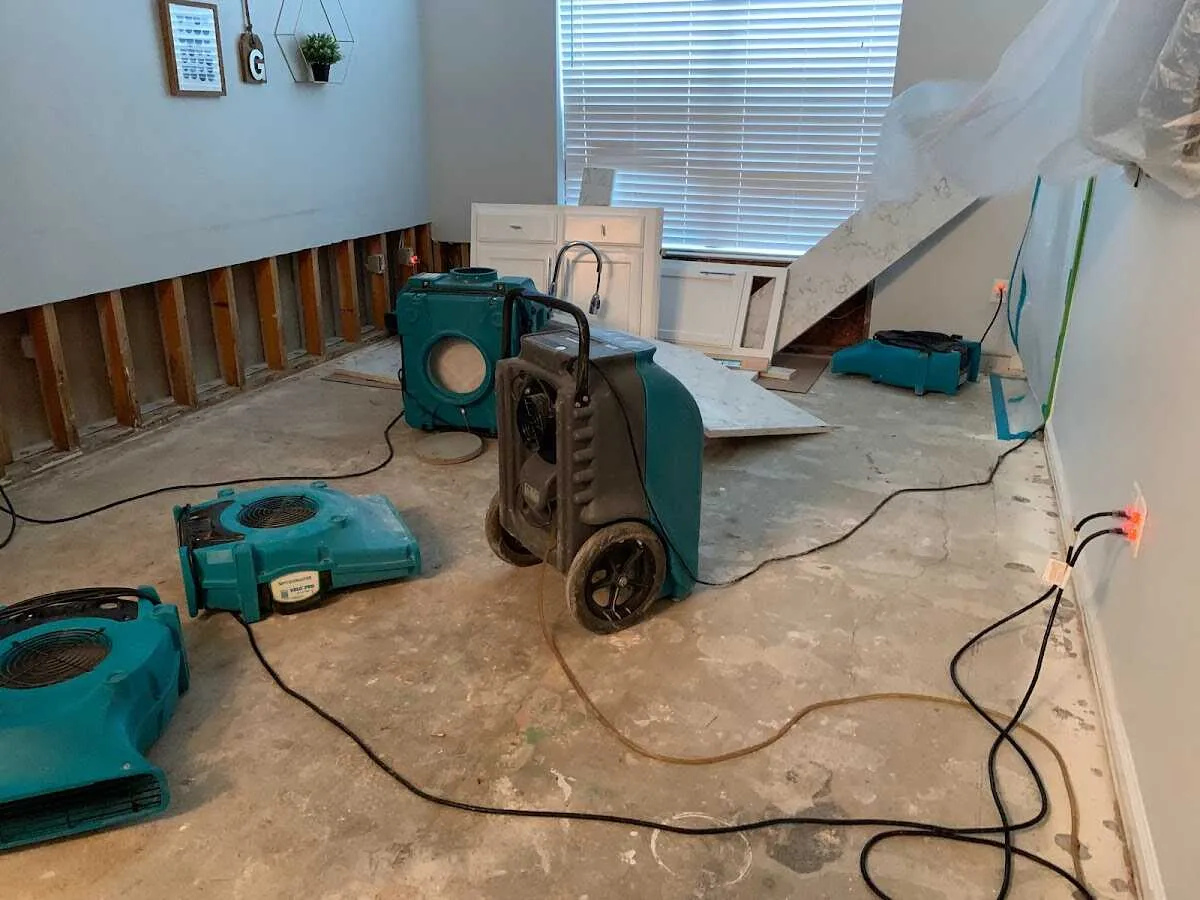 Dehumidifier in flood-cut room for Water Extraction & Removal in Boston